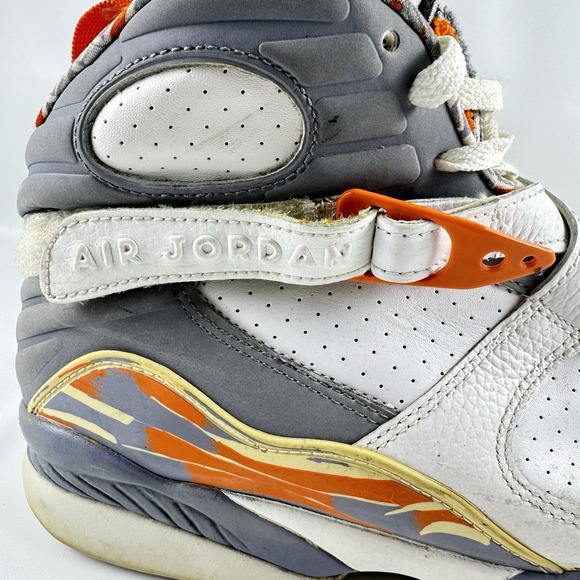 Air Jordan 8 Retro Orange Blaze 2007 Mens Size 13 White Grey Orange 305381 102 O - Picture 3 of 16